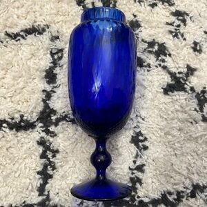 MCM Empoli Cobalt blue Apothecary Swirl glass vase